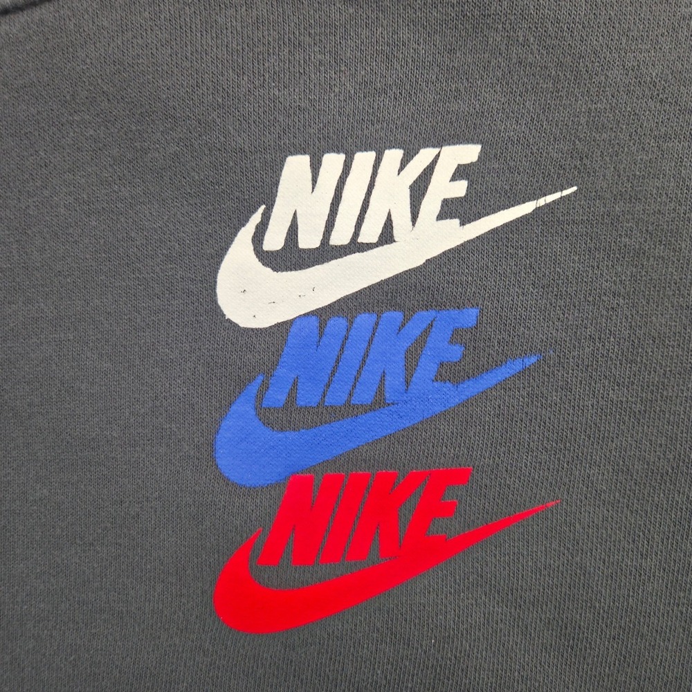 Vintage 1990s Nike Triple Stacked Logo Crewneck Sweatshirt Gray Size L